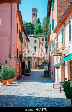 street in Santarcangelo c views of the chapel Italy Europe Stock Photo