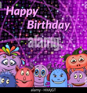 Cartoon Monsters Background Stock Vector