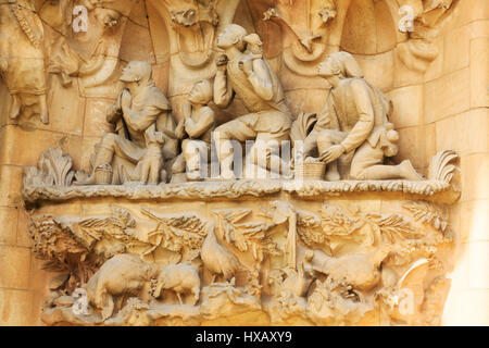 Detail from La Sagrada Familia, Barcelona, Catalunya, Spain Stock Photo