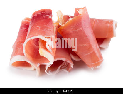 ham slices isolated on a white background. Stock Photo