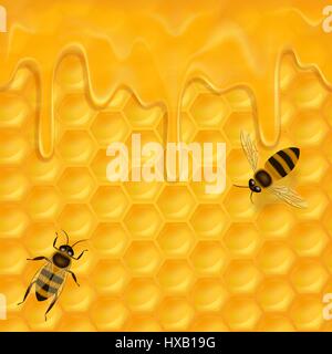 Horizontal seamless pattern with honeycomb Stock Vector