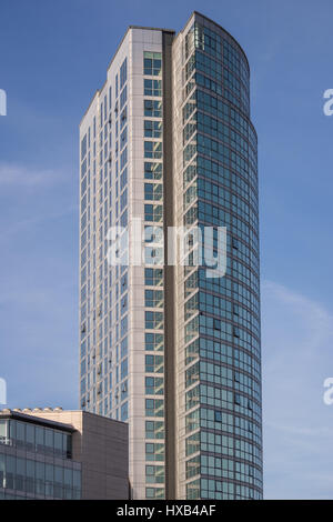 The iconic high rise Obel Tower in Belfast city centre. Stock Photo