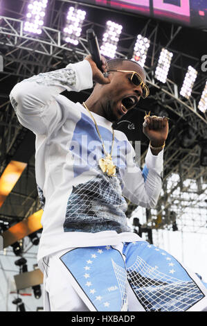 Rapper Bobby Ray Simmons, Jr. aka B.O.B performs onstage during 102.7 KIIS FM's 2014 Wango Tango at StubHub Center on May 10, 2014 in Los Angeles, California. Stock Photo