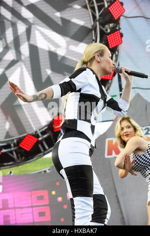 Iggy Azalea performs onstage during 102.7 KIIS FM's 2014 Wango Tango at StubHub Center on May 10, 2014 in Los Angeles, California. Stock Photo