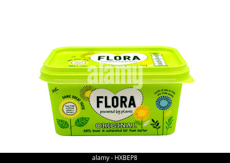 Flora margarine on a white background Stock Photo