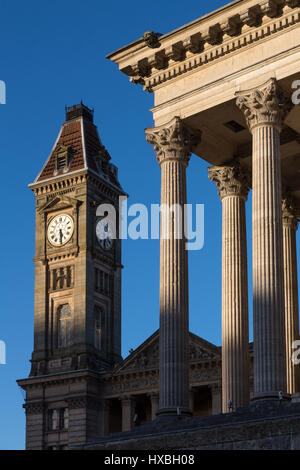 Birmingham Town Hall and Clock Tower on Museum & Art Gallery, UK Stock Photo