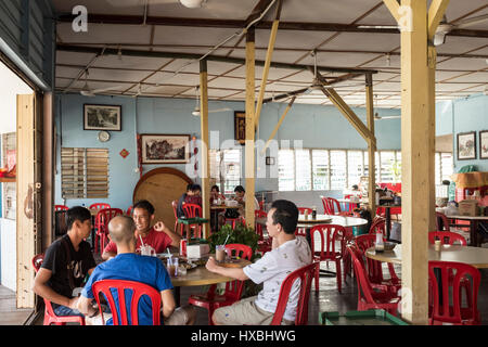 Customers in a seafood restaurant in Sekinchan, Malaysia Stock Photo