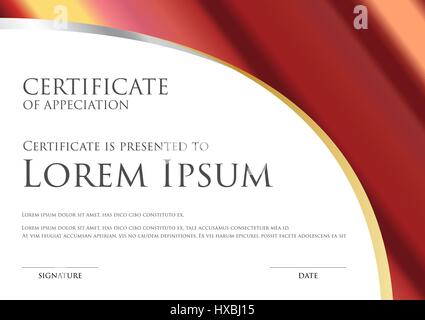 simple certificate card template with metallic gradient Stock Vector