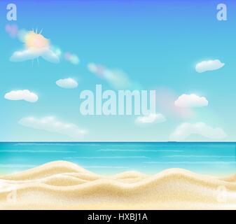 real beautiful bright sea sand beach vector Stock Vector