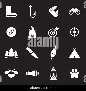 Vector white hunting icons set Stock Vector