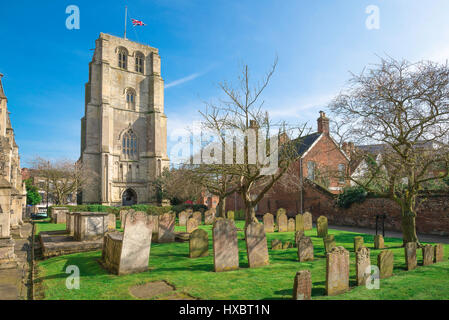 Beccles Suffolk church, the detached 16th century bell tower of St Michael Church in the Suffolk town of Beccles, UK. Stock Photo