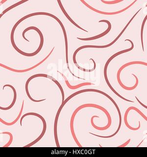 abstract vector colored swirls seamless pattern - red Stock Vector