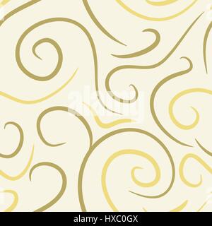 abstract vector colored swirls seamless pattern - yellow Stock Vector