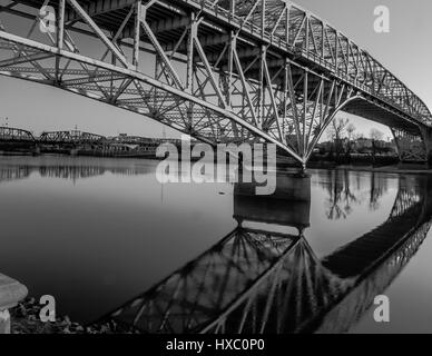 Old Steel Bridge in Louisiana Stock Photo