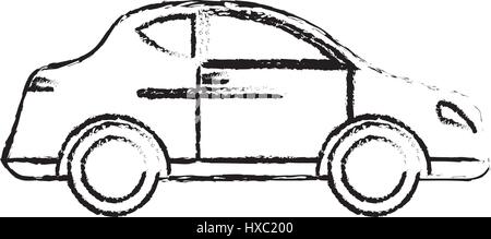 car transport vehicle style sketch Stock Vector