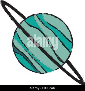 planet uranus astronomy universe icon Stock Vector