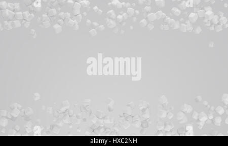 abstract white particle cloud 3d render Stock Photo