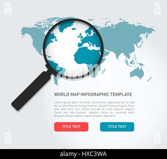 Global search concept in flat style Stock Vector