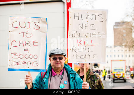 # OUR NHS rally - Thousands turn out for the national demonstration in London, to defend the NHS against government cuts, closures and privatisation. Stock Photo