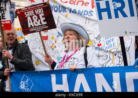 # OUR NHS rally - Thousands turn out for the national demonstration in London, to defend the NHS against government cuts, closures and privatisation. Stock Photo