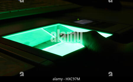 cybersecurity digital fingerprint scanning Stock Photo