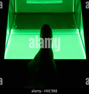 cybersecurity digital fingerprint scanning Stock Photo
