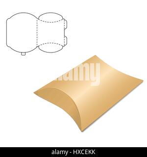 Vector Illustration of Clear Gift Carton Box for Design, Website, Background, Banner. Package Template isolated on white. Retail pack with for your br Stock Vector