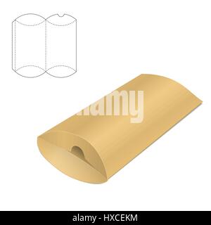 Vector Illustration of Clear Gift Carton Box for Design, Website, Background, Banner. Package Template isolated on white. Retail pack with for your br Stock Vector