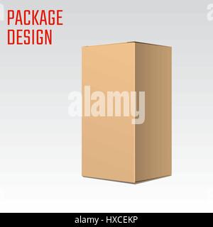 Vector Illustration of Clear Gift Carton Box for Design, Website, Background, Banner. Package Template isolated on white. Retail pack with for your br Stock Vector