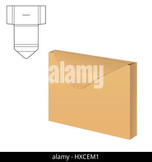 Vector Illustration of Clear Gift Carton Box for Design, Website, Background, Banner. Package Template isolated on white. Retail pack with for your br Stock Vector