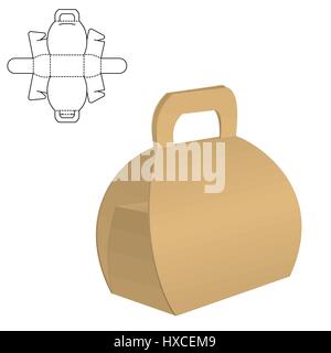 Vector Illustration of Clear Gift Carton Box for Design, Website, Background, Banner. Package Template isolated on white. Retail pack with for your br Stock Vector