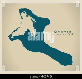 Modern Map - Kiritimati Christmas Island Stock Vector