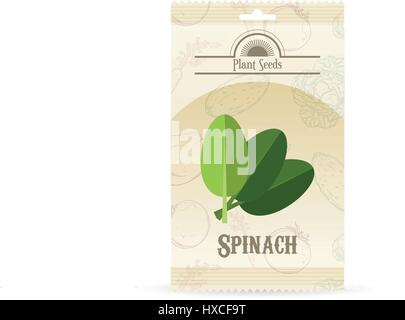 Pack of Spinach seeds icon Stock Vector