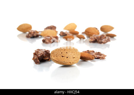 Almonds with candy, Mandeln mit Konfekt Stock Photo