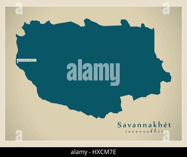 Modern Map - Savannakhet LA Stock Vector