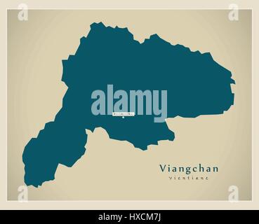 Modern Map - Viangchan LA Stock Vector