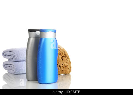 Shower gel with sponge and towel, Duschgel mit Schwamm und Handtuch