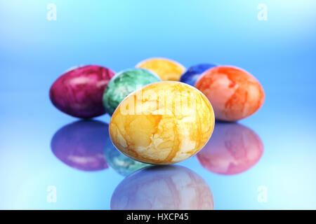Coloured Easter eggs, Colored Easter eggs |, Farbige Ostereier |Colored Easter eggs| Stock Photo