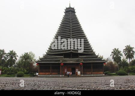 Liuzh, Liuzh, China. 17th Mar, 2017. Liuzhou, CHINA-March 17 2017: (EDITORIAL USE ONLY. CHINA OUT).The Sanjiang Drum Tower, regarded as the largest drum tower in the world, is located in Liuzhou southwest China's Guangxi Zhuang Autonomous Region. Credit: SIPA Asia/ZUMA Wire/Alamy Live News Stock Photo