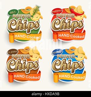 Set of different chips. Stock Vector