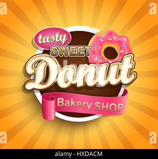 Sweet Donut label. Stock Vector
