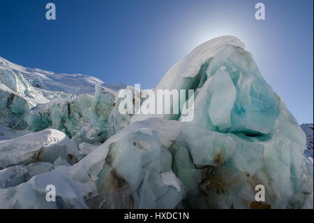 Ice block of an glacier in the alps Stock Photo