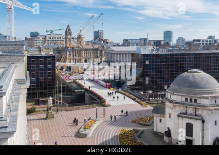 View of construction work on the site of the old Birmingham Central Library at Paradise circus Stock Photo