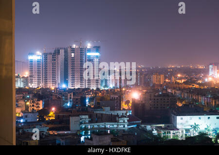 Under construction Apartment buildings in Noida Delhi. Many such buildings have come up to support the huge rise in people living Stock Photo