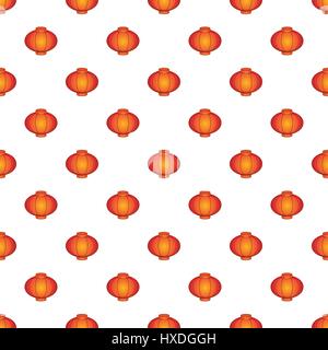 Oriental red lantern pattern, cartoon style Stock Vector