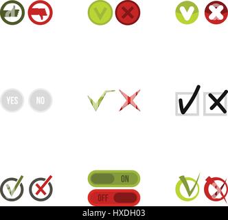 Choice icons set, flat style Stock Vector