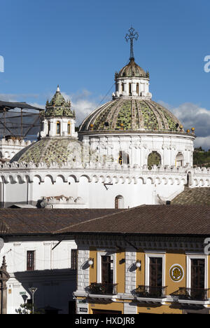 Equador, Quito, Iglesia de la Compania de Jesus chuch, dome from Plaza San Francisco Stock Photo