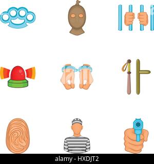 Lawlessness icons set, cartoon style Stock Vector Image & Art - Alamy