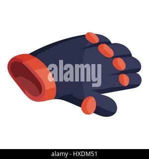 Glove for biker icon, isometric style Stock Vector