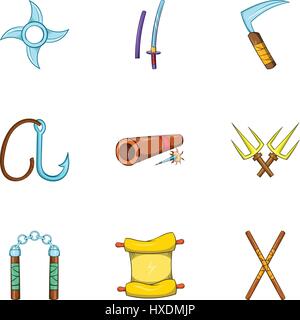 Scout icons set, cartoon style Stock Vector